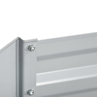 Outsunny Raised Beds for Garden, Galvanised Steel Outdoor Planters with Multi-reinforced Rods, 180 x 90 x 59 cm, Light Grey 