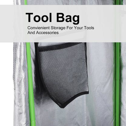 Outsunny Grow Tent Reflective Mylar Hydroponic with Adjustable Vents and Floor Tray for Indoor Plant Growing, 60 x 60 x 140 cm (24.5" x 24.5" x 55") 