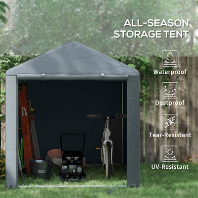 Outsunny 1.6 x 2.2m Garden Storage Shed Tent, with Accessories - Dark Grey 