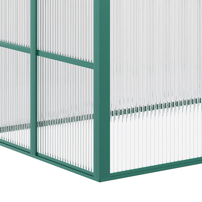 Outsunny Aluminium Polycarbonate Greenhouse Cold Frame Grow House, Openable Top for Flowers and Vegetables, 130x70x61cm 