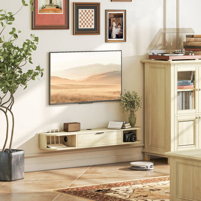 HOMCOM 120 cm Floating TV Unit for TVs up to 50 Inch - Natural 