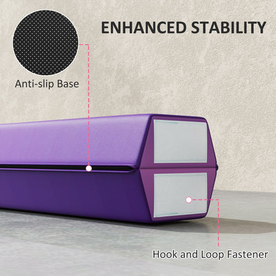 SPORTNOW 7.7ft Folding Gymnastics Beam, Floor Balance Beam for Kids with Anti-Slip Base, Gymnastics Equipment for Home, Purple 