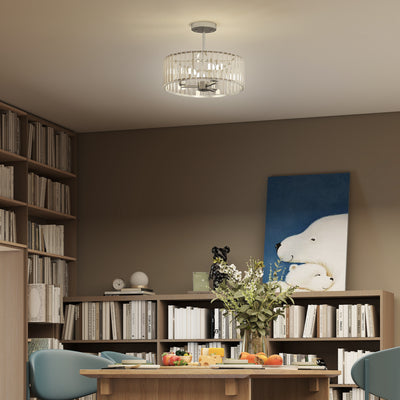 HOMCOM Crystal Ceiling Light Fixture, Semi Flush Mount Modern Crystal Chandelier Ceiling Light for Living Room, Bedroom, Hallway,  Dining Room, E14 Base 3-Lights, Silver Tone 
