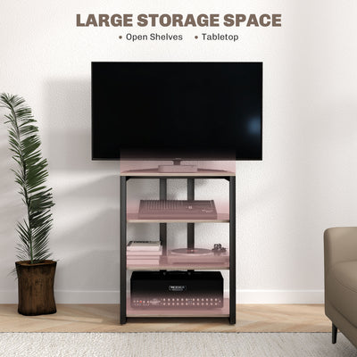HOMCOM HiFi Stand, with Four Storage Shelves - Grey 
