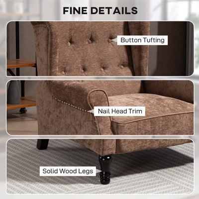 HOMCOM 150° Reclining Vintage Armchair, with footrest - Brown 