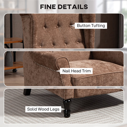 HOMCOM 150° Reclining Vintage Armchair, with footrest - Brown