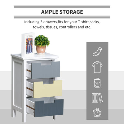 HOMCOM Storage Tower, Dresser Chest with Drawers, Wood Top, Organizer Unit for Closets Bedroom Nursery Room Hallway 