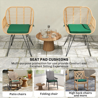Outsunny Set of 6 Chair Cushion Seat Pads Dining Chair w/ Straps, Indoor Outdoor Removable Tie On Garden Patio, Green 