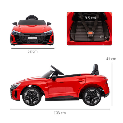 HOMCOM Audi Licensed 12V Kids Electric Ride-On, with Remote Control, Suspension System, Lights, Music, Motor - Red 