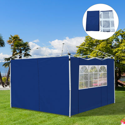 Outsunny 3 Meters Gazebo Replaceable Exchangeable Side Panel Wall Panels Walls With Window, Blue 