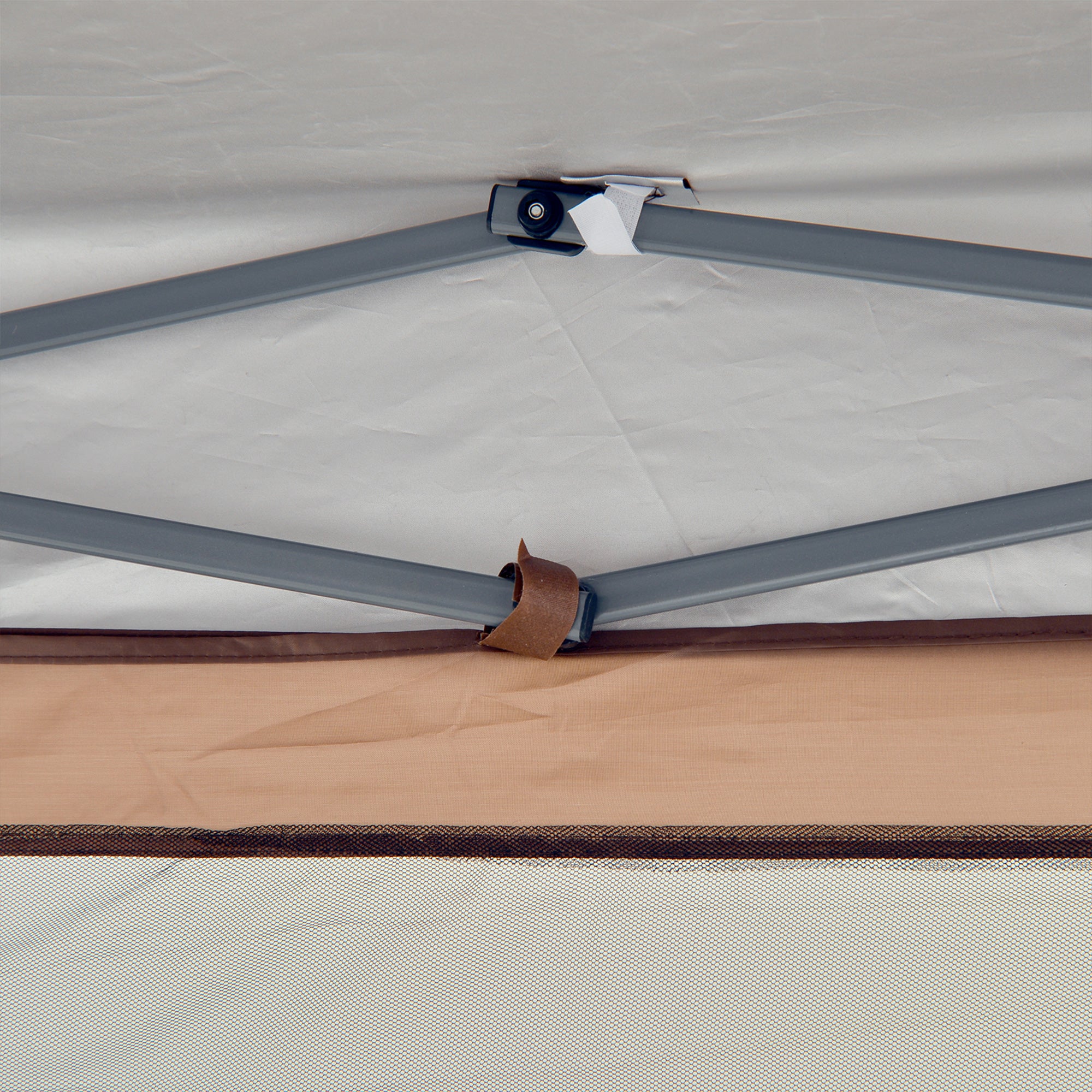 Outsunny 3.5m x 4m Hexagonal Pop Up Gazebo, Canopy Tent Sun Shelter for Patio Outdoor Party, Height Adjustable, with Mosquito Netting and Carry Bag - Brown 