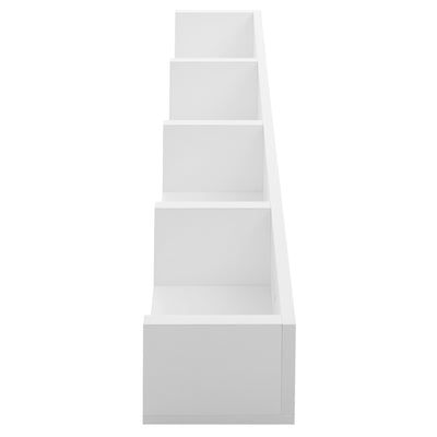HOMCOM Wall Mount 84 CD / 56 DVD/Blu-ray/ Media Storage Rack 4 Cubes Wooden Shelf Organizer Unit Bookcase Display (White) 