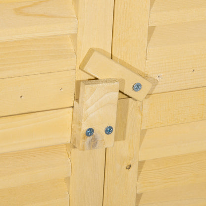 Outsunny 87 x 47 x 160cm Wooden Garden Shed, Sheds & Outdoor Storage with Asphalt Roof and 2 Lockable Doors, Natural 