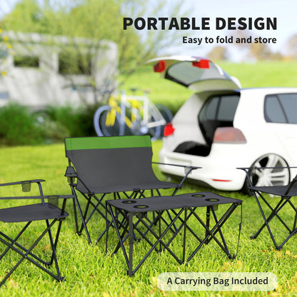 Outsunny Four-Piece Portable Picnic Table Set - Green 