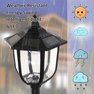 Outsunny Outdoor Garden Solar Post Lamp Sensor Light  LED Lantern Bollard Pathway Torch Light 1.77m Tall 