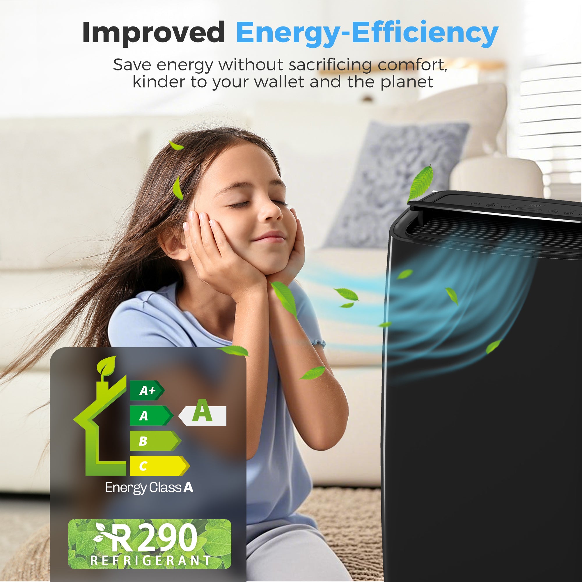 HOMCOM Portable Air Conditioner 12000 BTU, 4-in-1 Air Conditioning Unit, Dehumidifier, Cooling, Fan, Sleep Mode with 2 Speeds 