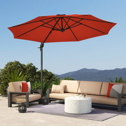 Outsunny Five-Position Overhanging Parasol - Orange 