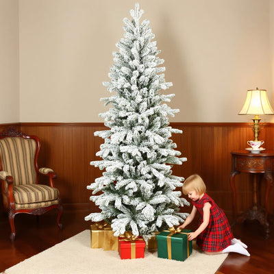 HOMCOM 6ft Flocked Artificial Christmas Tree 