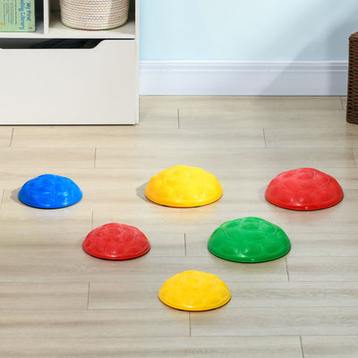 ZONEKIZ Six-Piece Kids Stepping Stones, with Non-Slip Mats, Balance River Stones 