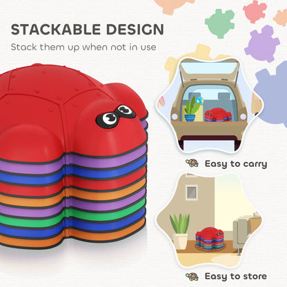 AIYAPLAY 9 PCS Balance Stepping Stones with Non-slip Edge, Indoor Outdoor Obstacle Courses for Kids Ages 3-8 Years, Multicoloured 