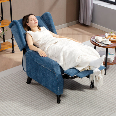 HOMCOM 150° Reclining Vintage Armchair, with footrest, Royal Blue 