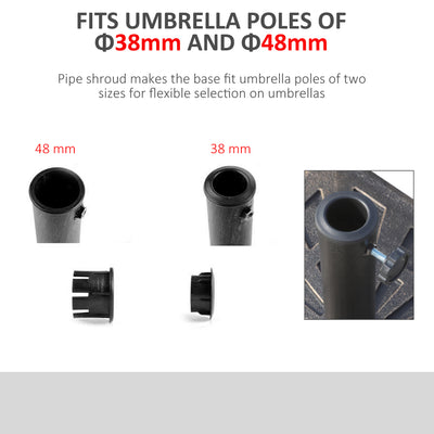Outsunny 15kg Resin Durable Patterned Colophony Garden Patio Square Umbrella Stand Base Stand Bronze 