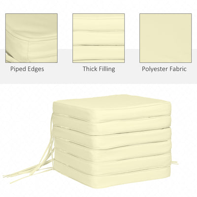 Outsunny Set of 6 Pcs Chair Cushion, 42Lx42Wx5T cm-Cream White 