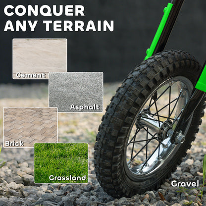 AIYAPLAY Kids Electric Motorbike, 24V Ride On Motorcycle with 3 Speeds and Rear Suspension, Dirt Bike for 8-12 Years Old, Green