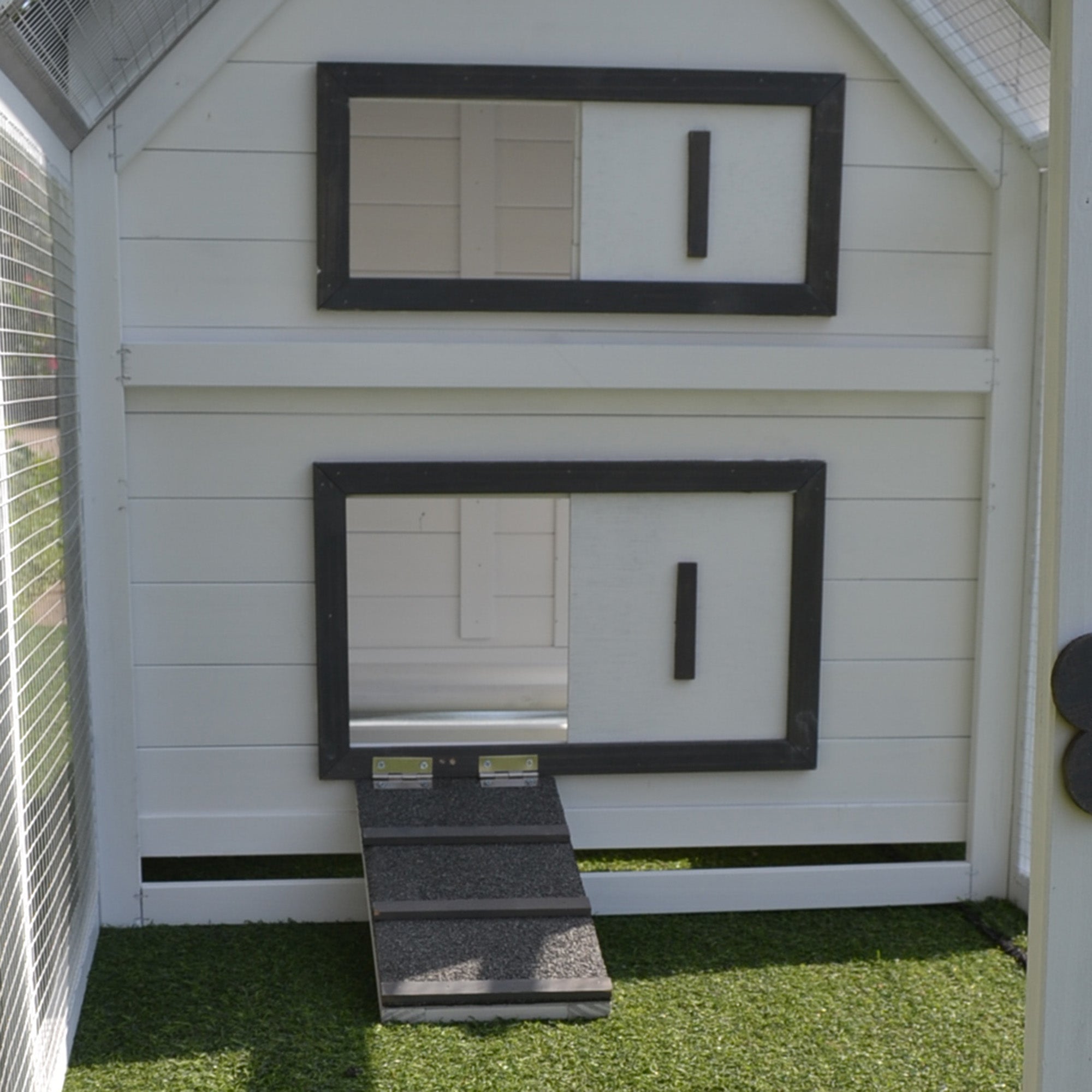 PawHut Chicken Coop with Run Wooden Hen House Pet Poultry Coops Cages Small Animal Outdoor Pen with Nesting Box 166 x 124 x 112cm 