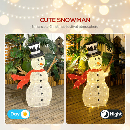 Outsunny 3ft 78 LED Light Outdoor Snowman Decoration, with Accessories