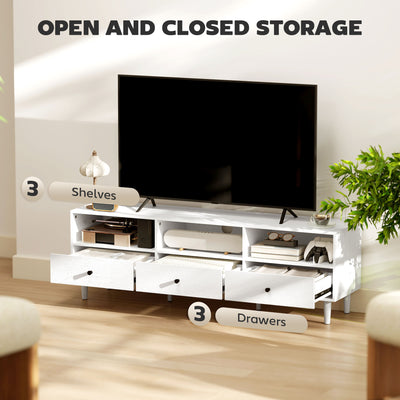 HOMCOM Multi-Storage Minimal TV Stand - White 