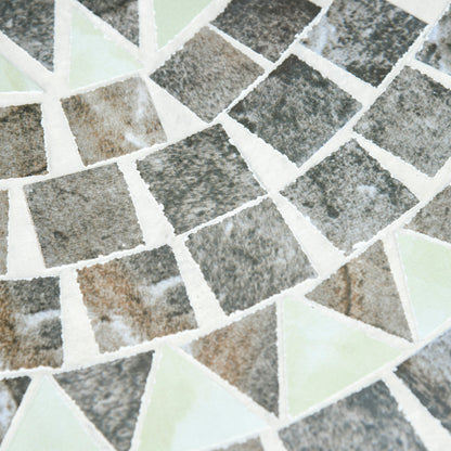 Outsunny Round Mosaic Tabletop Garden Table - Grey/Black 