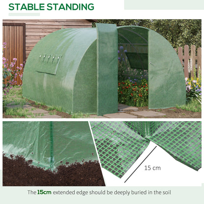 Outsunny Reinforced Walk in Polytunnel Greenhouse, 4x3x2 m 