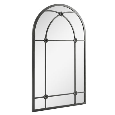 Outsunny Arched Mirror, Shatterproof Acrylic Windowpane Wall Mounted Mirror with Robust Metal Frame, 100 x 60 cm, Black 