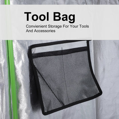 Outsunny Grow Tent Reflective Mylar Hydroponic with Adjustable Vents and Floor Tray for Indoor Plant Growing, 80 x 80 x 160 cm (31.5" x 31.5" x 63") 