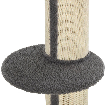 PawHut 91cm Cat Tower Scratching Posts Cat Tree for Indoor Cats Kitten Activity Centre Grey 