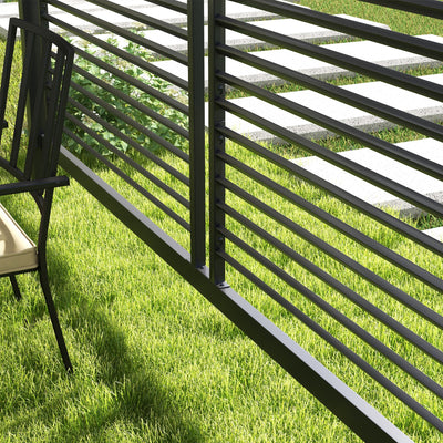 Outsunny 3 x 2.8m Metal Pergola, with Retractable Fabric Roof - Grey 
