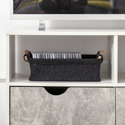 HOMCOM TV Stand Cabinet for TVs up to 42", Modern TV Unit with Shelf, Drawers and Storage Cabinet, Entertainment Center for Living Room, Grey 