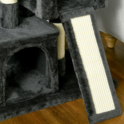 PawHut Cat Tree for Indoor Cats 83cm Cat Scratching Post Scratch Board Kitten Tower Climbing Frame Black 