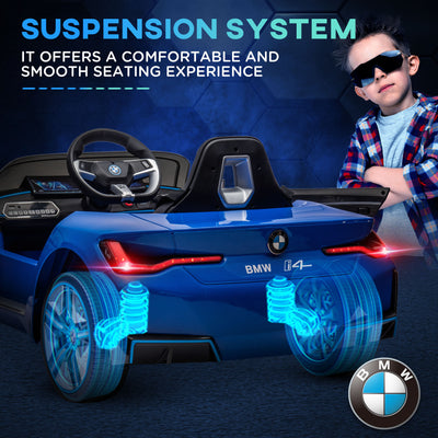 HOMCOM BMW i4 Licensed 12V Kids Electric Ride-On Car, Blue 