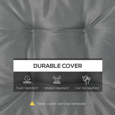 Outsunny Set of 4 Garden Seat Cushion with Ties, 42 x 42cm Replacement Dining Chair Seat Pad, Grey 