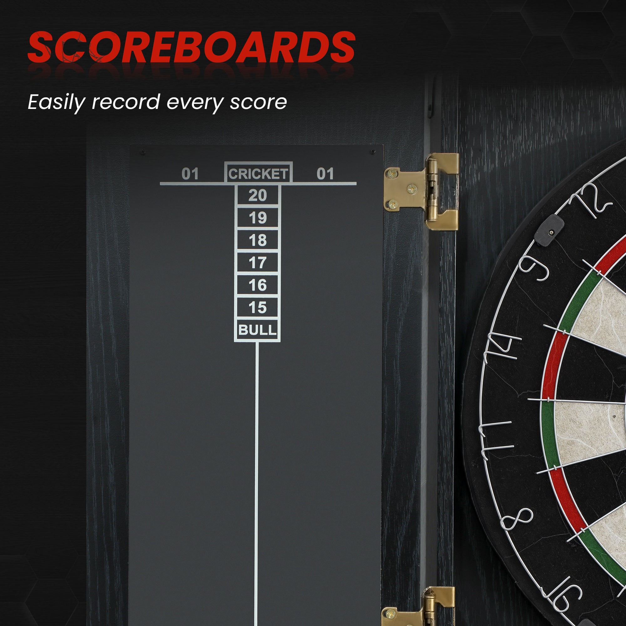 SPORTNOW Bristle Dartboard with Cabinet, 6 Steel Tip Darts, Cabinet 