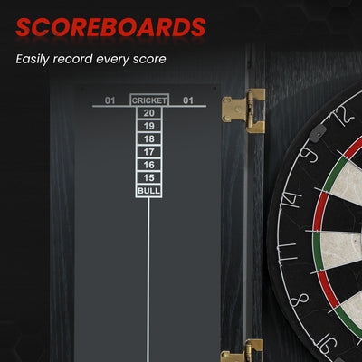 SPORTNOW Bristle Dartboard with Cabinet, 6 Steel Tip Darts, Cabinet 