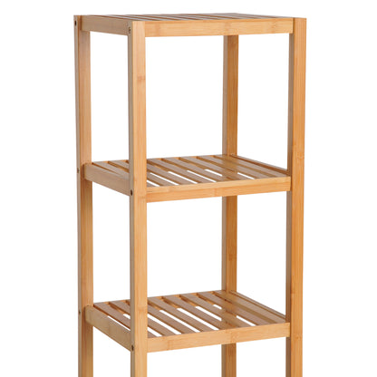 HOMCOM 140cm Tall Bathroom Cabinet, Freestanding Storage Unit w/ 3 Shelves, Utility Organiser Cupboard for Home Kitchen 