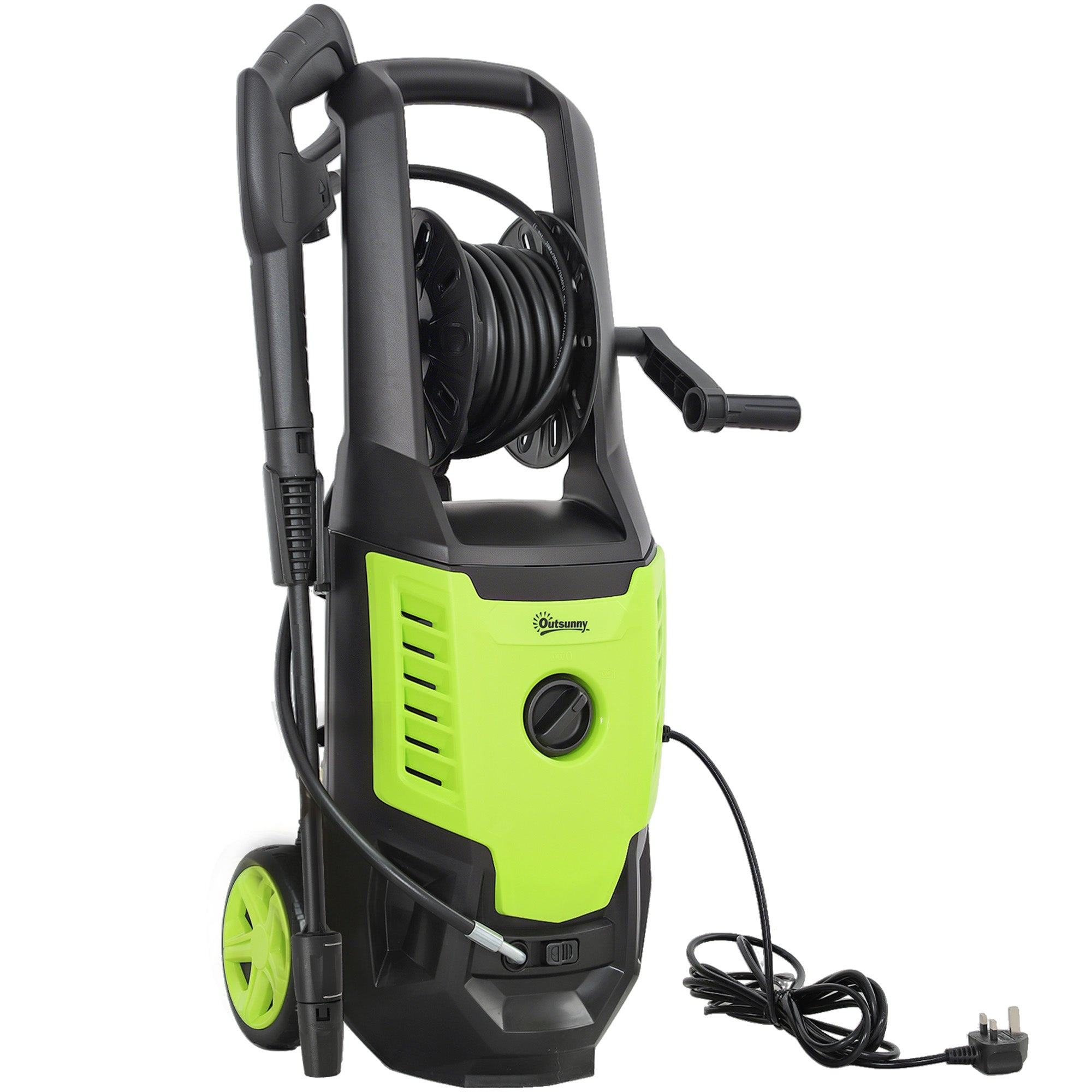 Outsunny 2200W High Pressure Washer, 170 Bar Pressure, 420 L/h Flow, Portable Electric Power Washer Jet Wash Cleaner with Adjustable Nozzle 6M Hose and Hose Reel for Home Patio Car Driveway 