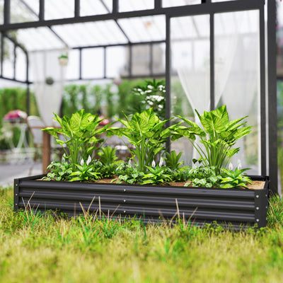 Outsunny 180 x 90cm Galvanised Steel Open Planter - 84H-211V00CG 