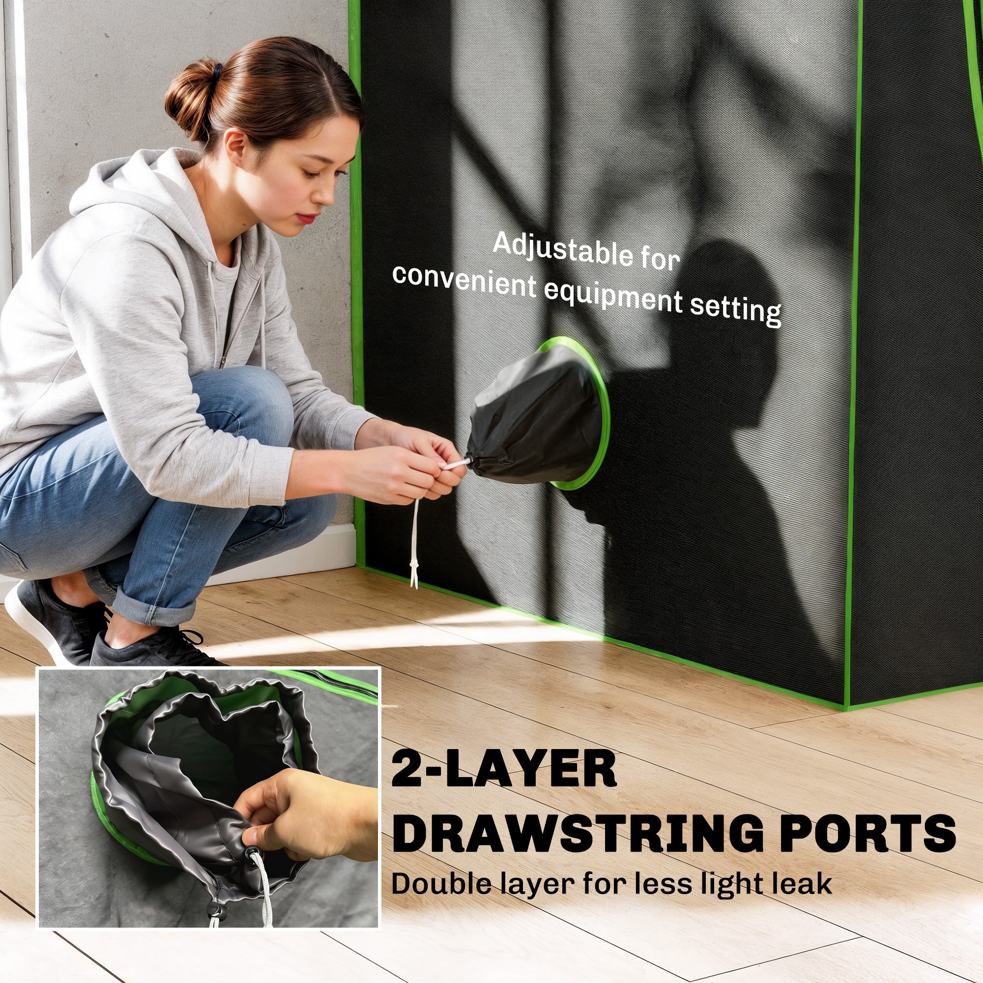 Outsunny Grow Tent 120 x 120 x 200 cm, Reflective Mylar Hydroponic Growing Tent with 600D Oxford Fabric, Observation Window, Vent, Zipper Door for Indoor Plant Growing, Black 