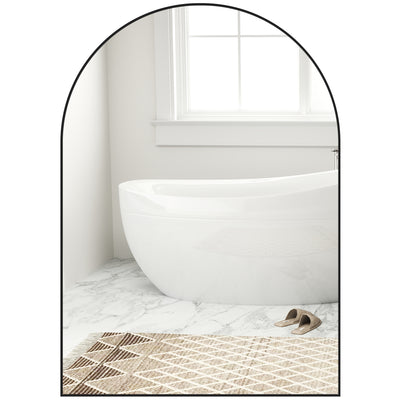 HOMCOM 50 x 70cm Arched Home Mirror - Black 