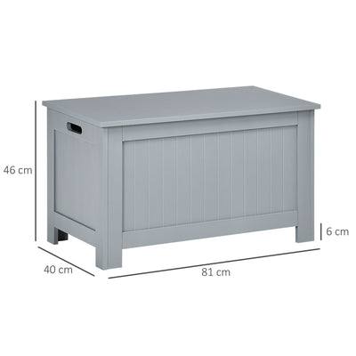 HOMCOM Large Storage Box Toy Chest Cabinet Container Unit Organizer with Lid & Safety Hinges, Grey 