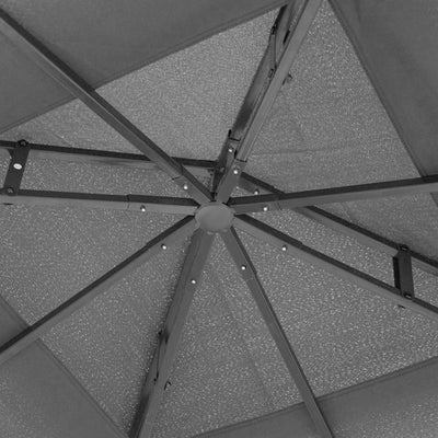Outsunny 3 x 3(m) Patio Gazebo Canopy Garden Pavilion Tent Shelter with 2 Tier Roof and Mosquito Netting, Steel Frame, Grey 